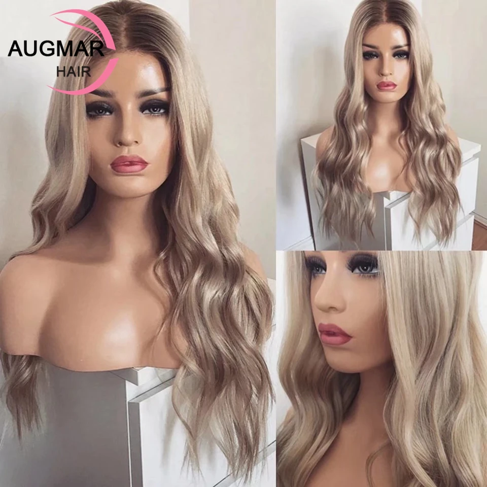 

Ash Blonde Human Hair 13x4 HD Lace Frontal Wig Ombre Body Wave Lace Front Wig Transparent Lace Wigs For Women Human Hair Wigs