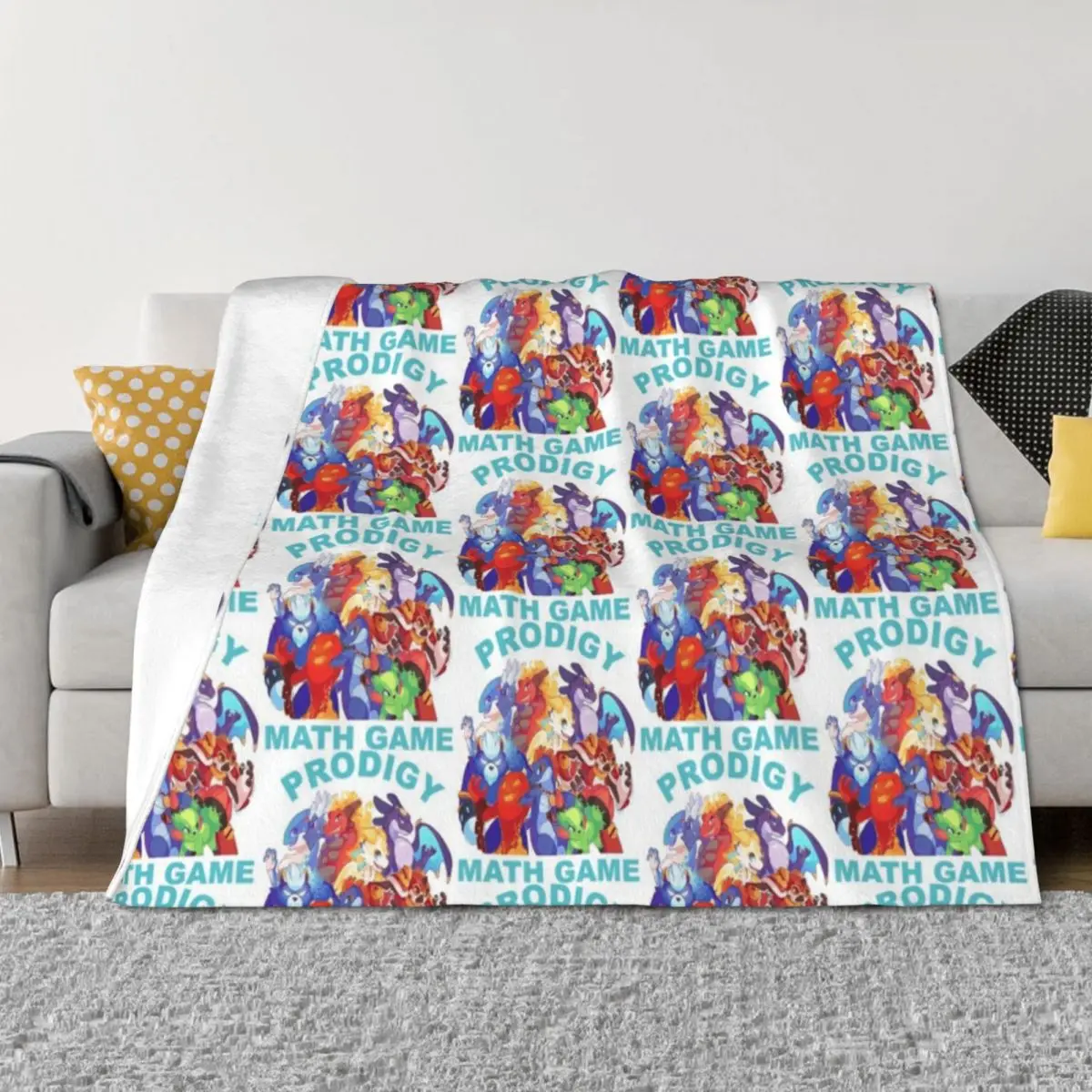 

Prodigy Math Game Math Practice Gaming Rare Pets Gift For Kids Throw Blanket Decorative Sofas Cute Plaid Winter beds Blankets