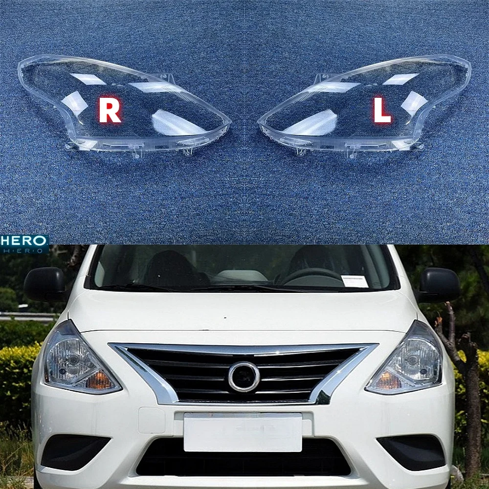

Для Nissan Sunny 2014 2015 2016 2017, крышка передней фары, прозрачный корпус фары, замена оригинального абажура из плексигласа