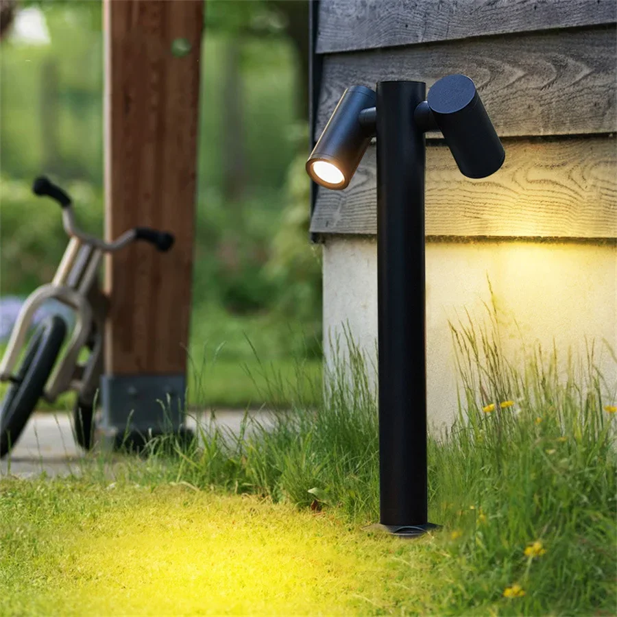 Double Head Waterproof LED Garden Pathway LED Spotlight Aluminum Courtyard Post Light Outdoor landscape lawn Column Lamp