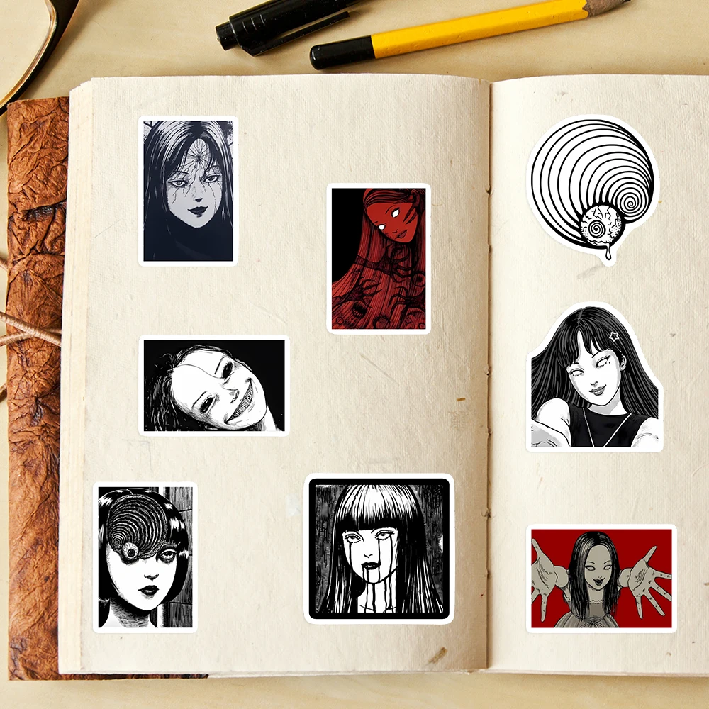 10/30/60 قطعة Junji Ito Tomie ملصق لتقوم بها بنفسك لعبة لسجل القصاصات غير المرغوب فيه مجلة الكمبيوتر المحمول الهاتف الأمتعة زجاجة الغيتار ديكور مقاوم للماء