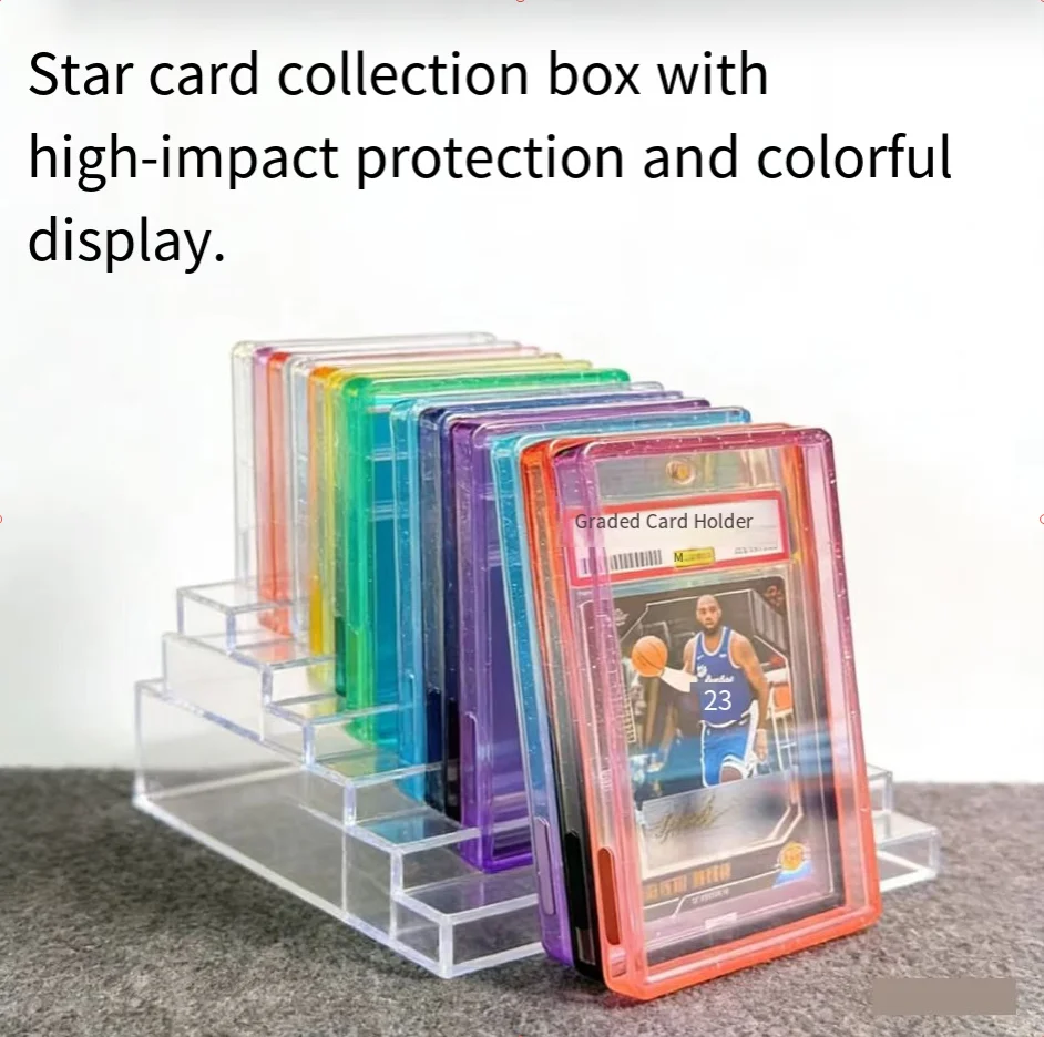 

Защитный чехол-бампер из силикона и ТПУ с градиентным эффектом для карт, оцененных по системе PSA 35PT, для спортивных игр и карт Покемон, для демонстрации и хранения.