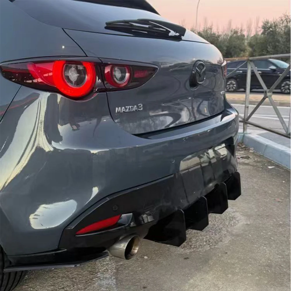 Für Mazda 3 Skyactiv Schrägheck 2019-2024 Heckdiffusor Stoßstangenlippen Spoiler Splitter Karosserie-Kit Zubehör