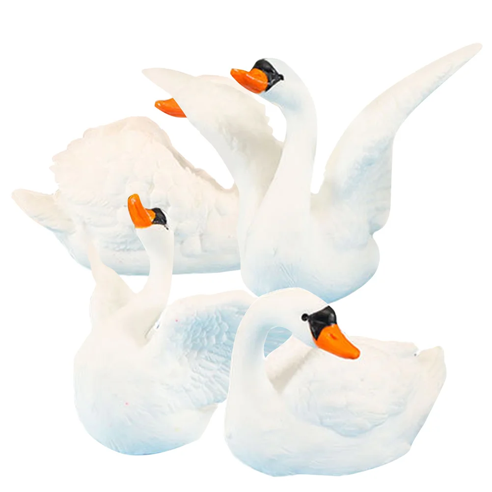 

Swan Ornaments Compact Statue Delicate Decor Resin Decorations Garden Supplies Cute Cartoon Figurine Strong Durable