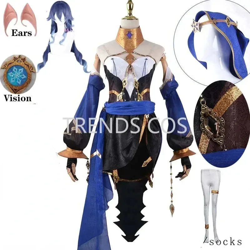 

Layla Sumeru Cosplay Costume Layla Full Set Headwear Dress Stockings Wig Anime Cosplay Layla dress for comic con
