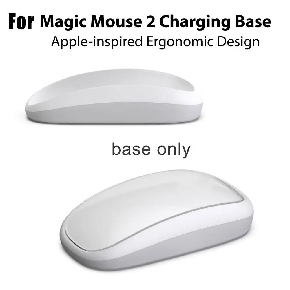 Base optimizada para Apple Magic Mouse 2, Base de carga ergonómica, carcasa de almohadilla de carga inalámbrica, aumento de altura, sensación de optimización