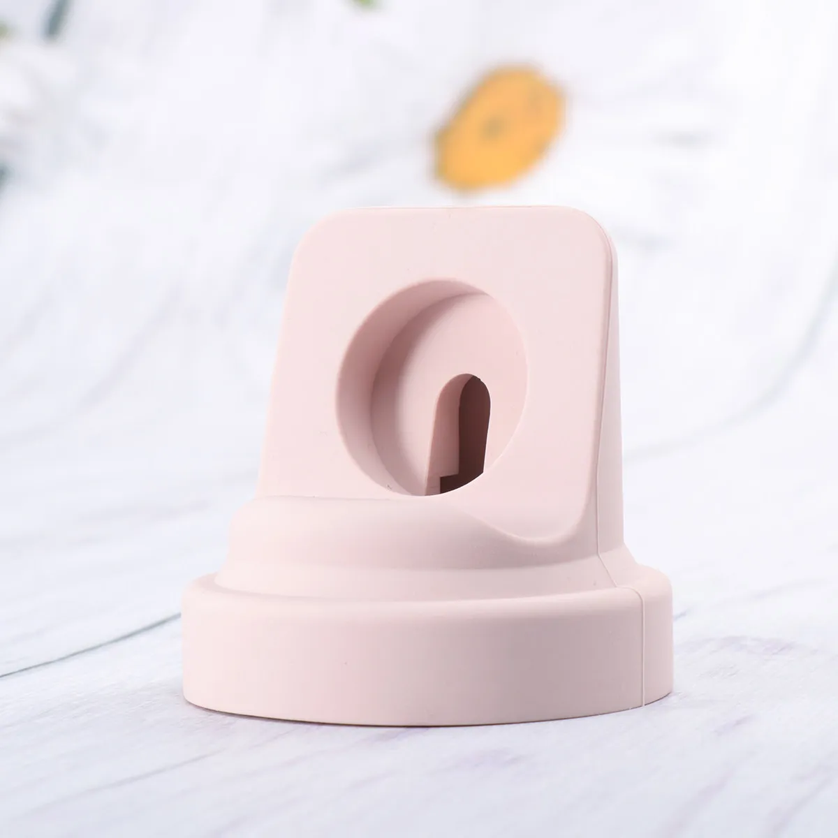 Watch Charging Stand 4 3 2 1 Cable Hole Desk Dock Nightstand Charger Holder Pink Cable Organizer