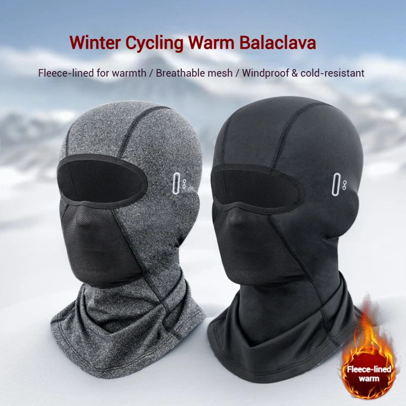 Passamontagna termico Maschera da sci Copertura per il viso in pile antivento per la stagione fredda Motociclismo Sci Snowboard Lavoro all'aperto