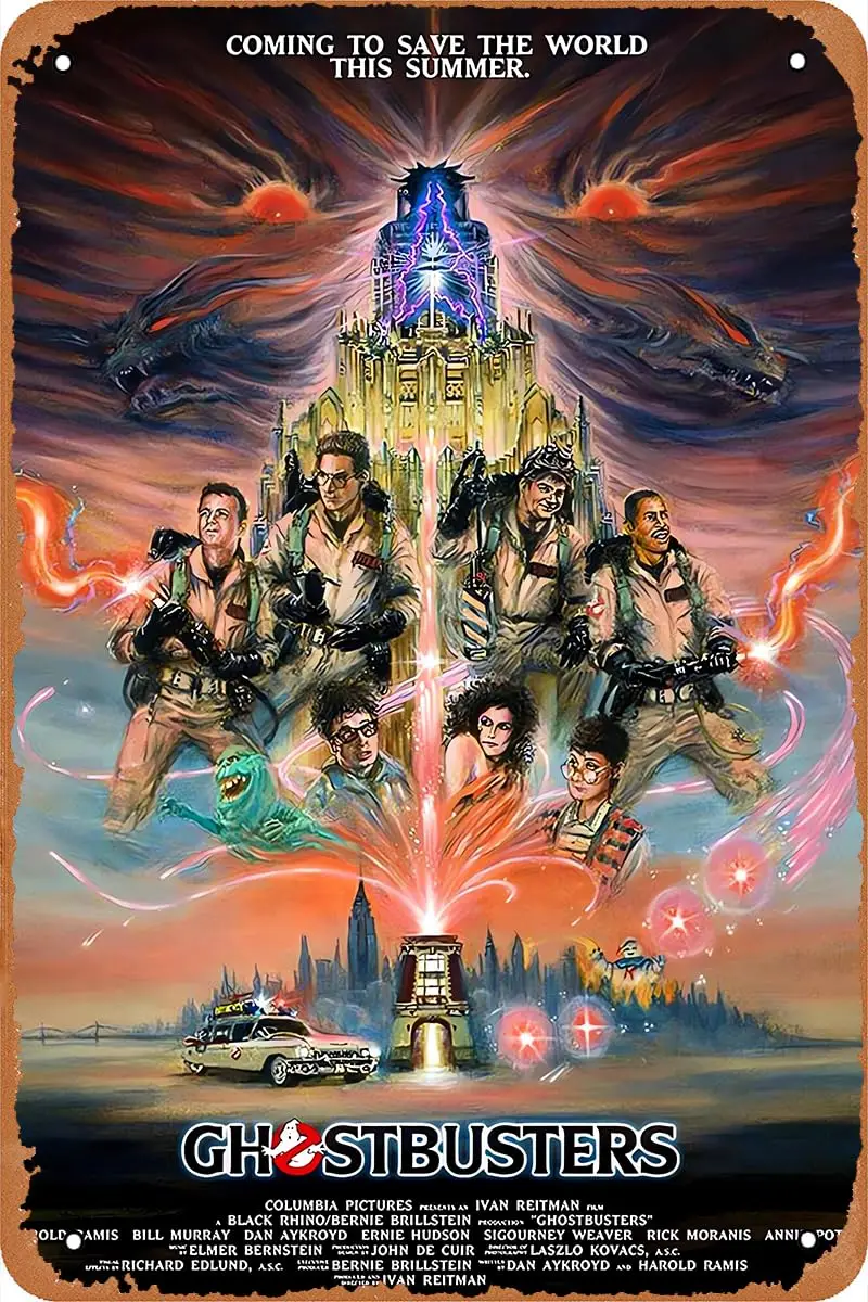 Ghostbusters Retro Metal Sign Vintage Tin Sign Movie Poster for Bar Man Cave Garage Home Wall Art Decor Gift