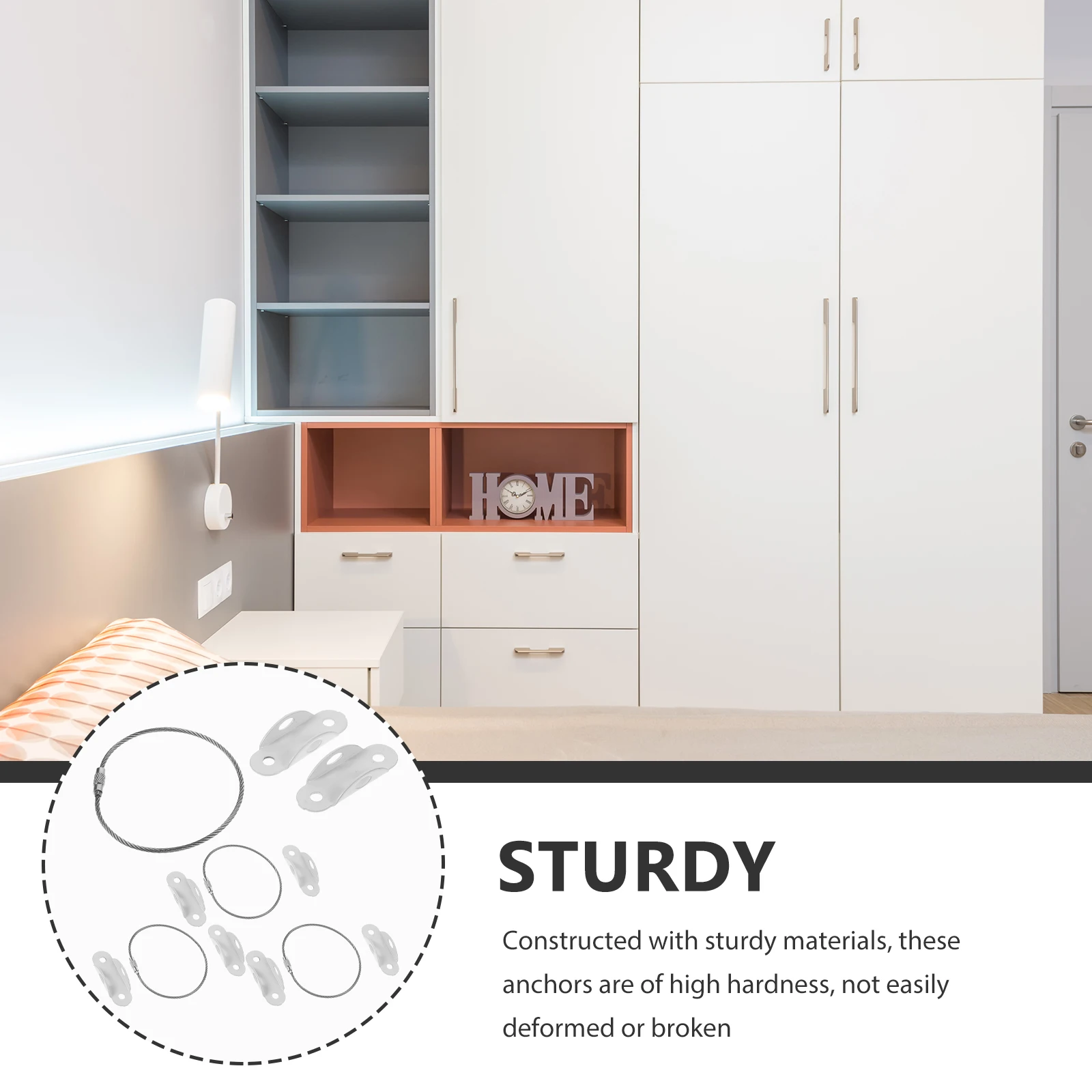 

4 set 4 Sets Anti-Tip Heavy Duty Cabinet Straps Mount Safety Brackets For Bookcase Dresser Proofing niture Wall Anchors