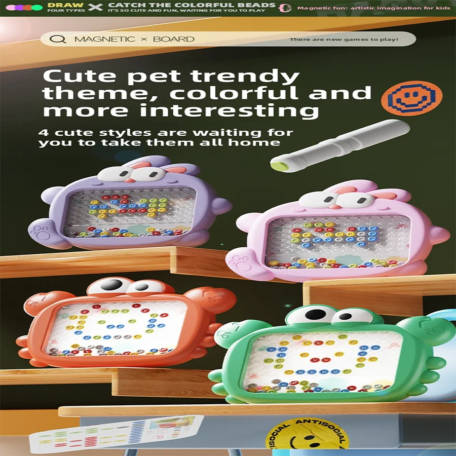 1 pz-Giochi di smistamento Montessori Numero di colore magnetico Labirinto Board Pen Giochi di perline in movimento Abilità motorie fini Giocattoli educativi per bambini