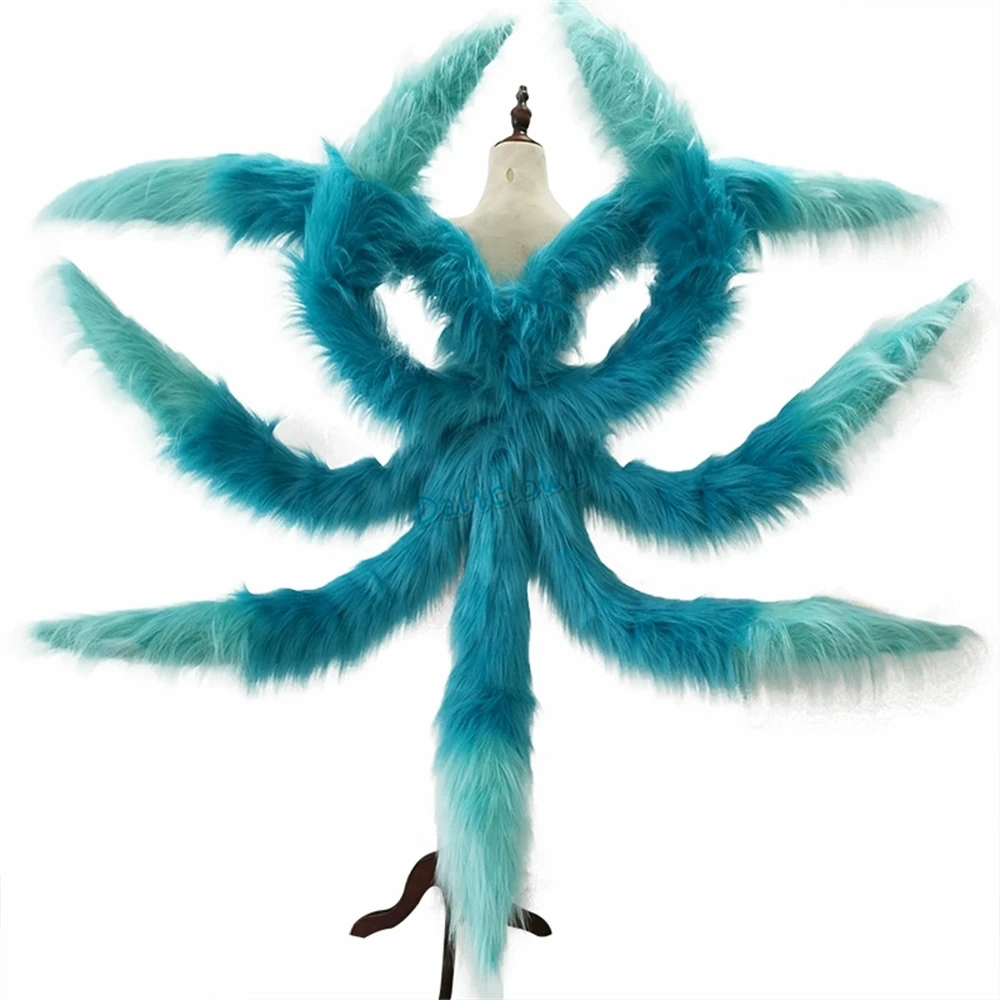 Anime LOL Spirit bloom Ahri Cosplay Tails femmes Sexy Blue Fox Ahri Nine tail Halloween Prop Accessories Costume Cosplay