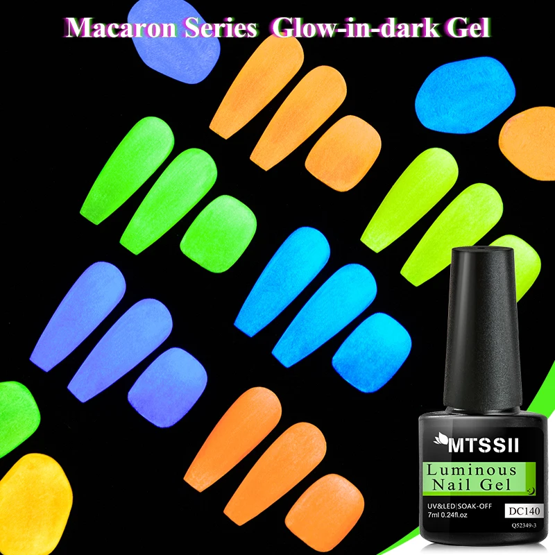 Mtssii verde fluorescente Glow-in-dark Gel smalto per unghie Neon UV LED unghie Gel Soak Off Gel vernice Gel luminoso Nail Art