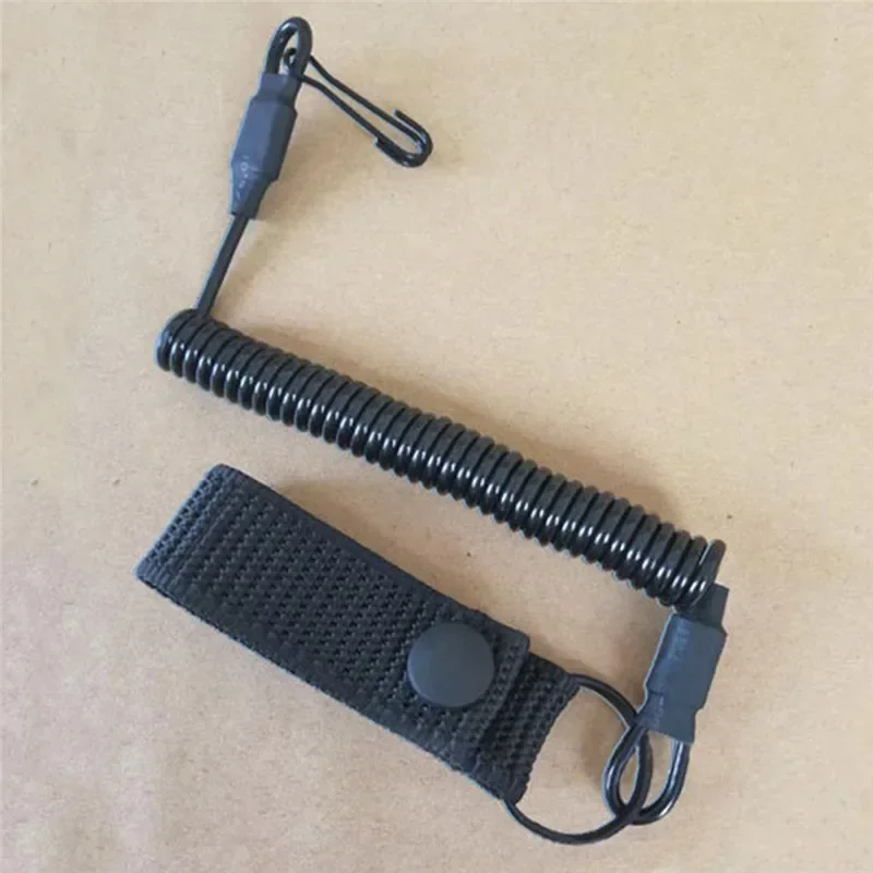 1pc Elastic Lanyard Rope Anti-lost Spring Safety Strap for Key Ring Chain Flashlight  Camping Gear  Hiking Accessories Multitool