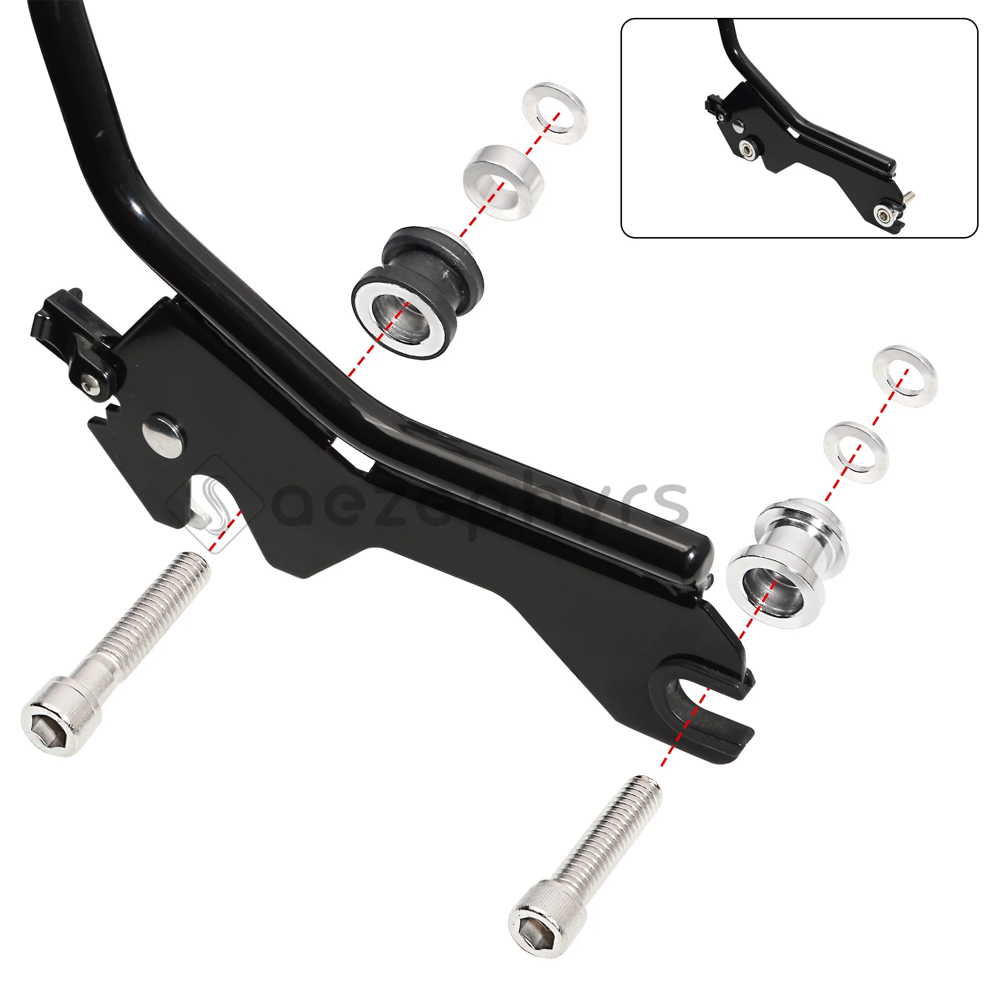 Motorcycle Sissy Bar Luggage Rack Docking Hardware Kit Screws for Harley Softail Fat Bob Low Rider FXLR Sport Glide FLSB 18-25 view 3