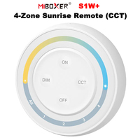 MiBoxer S1W+ 4-Zone 2.4GHz Rainbow Remote Controller Switch Dual white/Color Temperature  For Series Lamp Bulb Light Controller