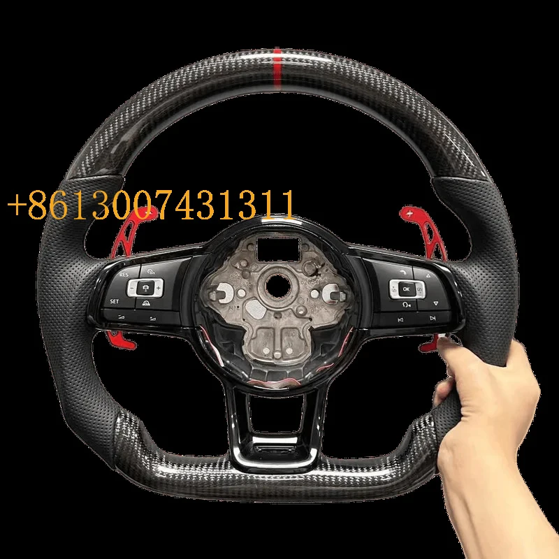 FactoryForged LED Carbon Fiber Leather Sport Steering Wheel  6 .5 8 R MK5 MK6 MK7 MK8 Tiguan Scirocco