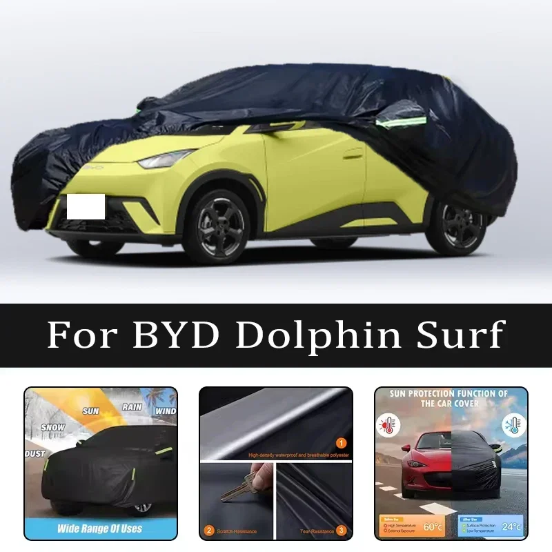 

For BYD Dolphin Surf Car Covers Outdoor Waterproof Dustproof Sun Rain Snow Protection Thick Oxford Cloth Car Accessories