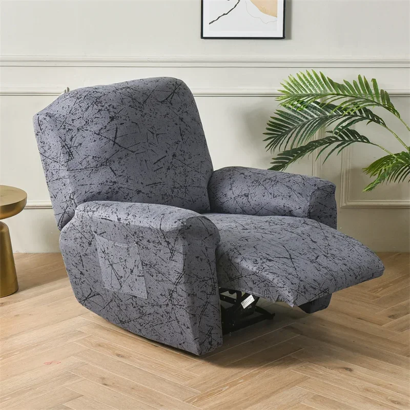 Recliner Chair Cover Living Sofa For Elastic Slipcovers Flower Relax 4 Pieces Reclining Protector Armchair Room Boy Lazy