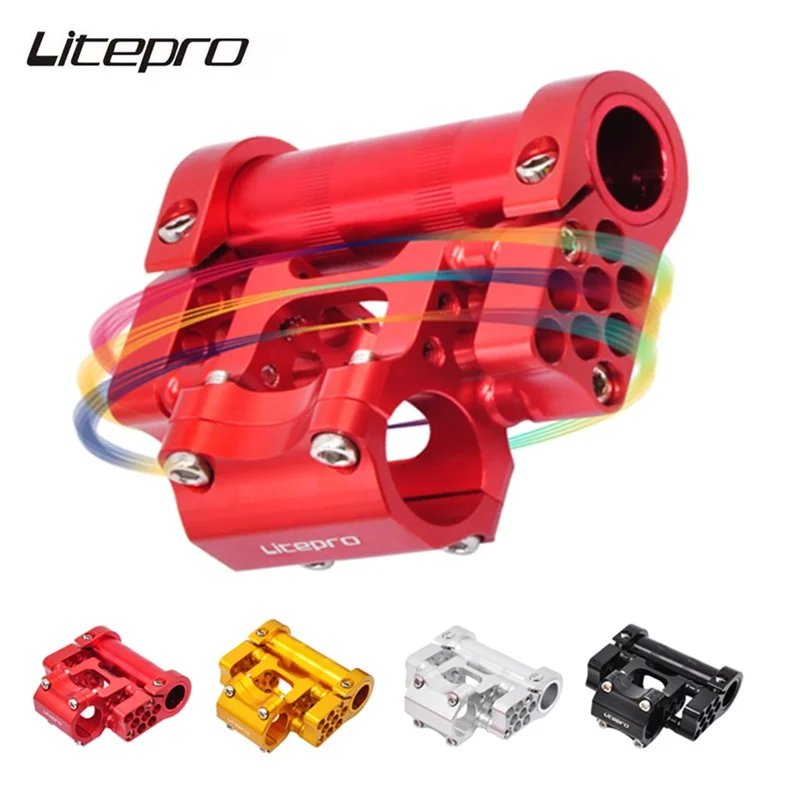 Liteproelite Road Bike Handlebar Stem Adjustable Dual Stem 25.4mm Alloy Ultralight Double Stem Rod For MTB Folding Bicycle