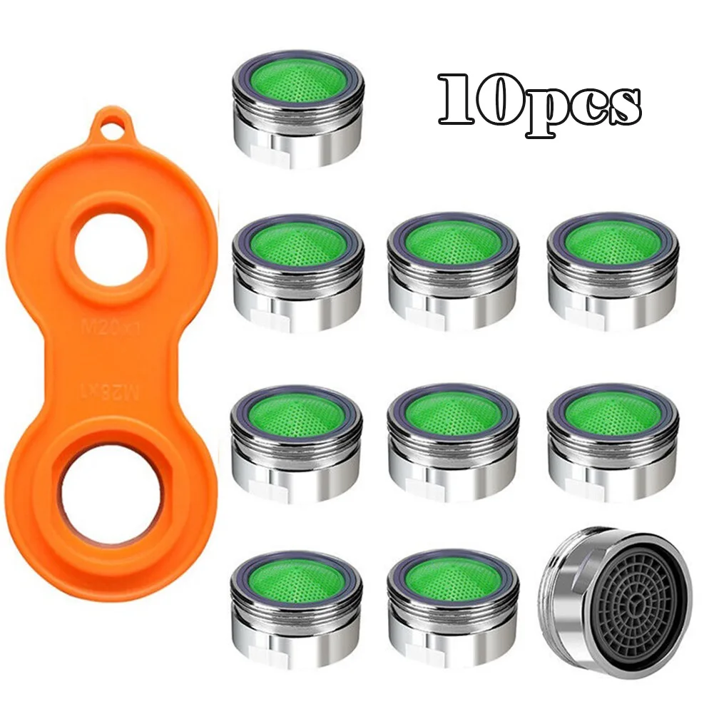 10pcs Faucet Aerator With Mixing Nozzle Wrench Bathroom Supplies Faucet Replacement Parts For 24mm Internal Thread Faucet
