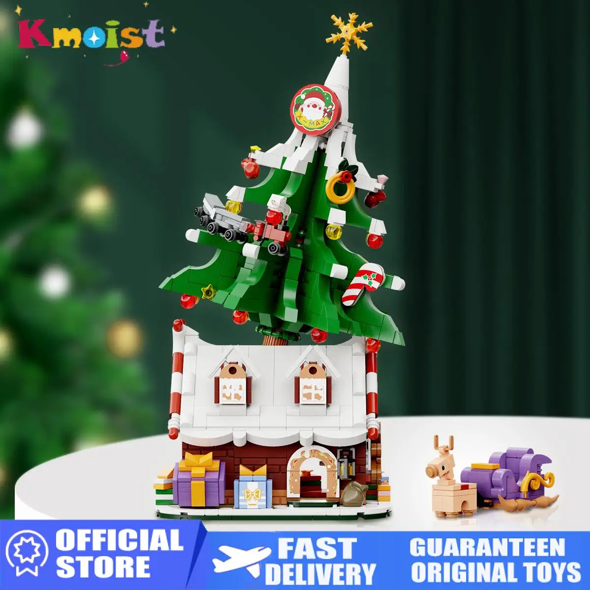 Christmas Gifts Xmas Tree House Building Blocks Santa Claus Children Figurines Assembly Toy Micro Bricks Toys for New Year Party