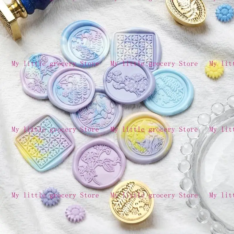 D5BD Wax Seal Stamp Head Flower Sealing Wax Stamp Maple-Leaf Embossed Paint Seal Head for Card Wedding Party Invitation