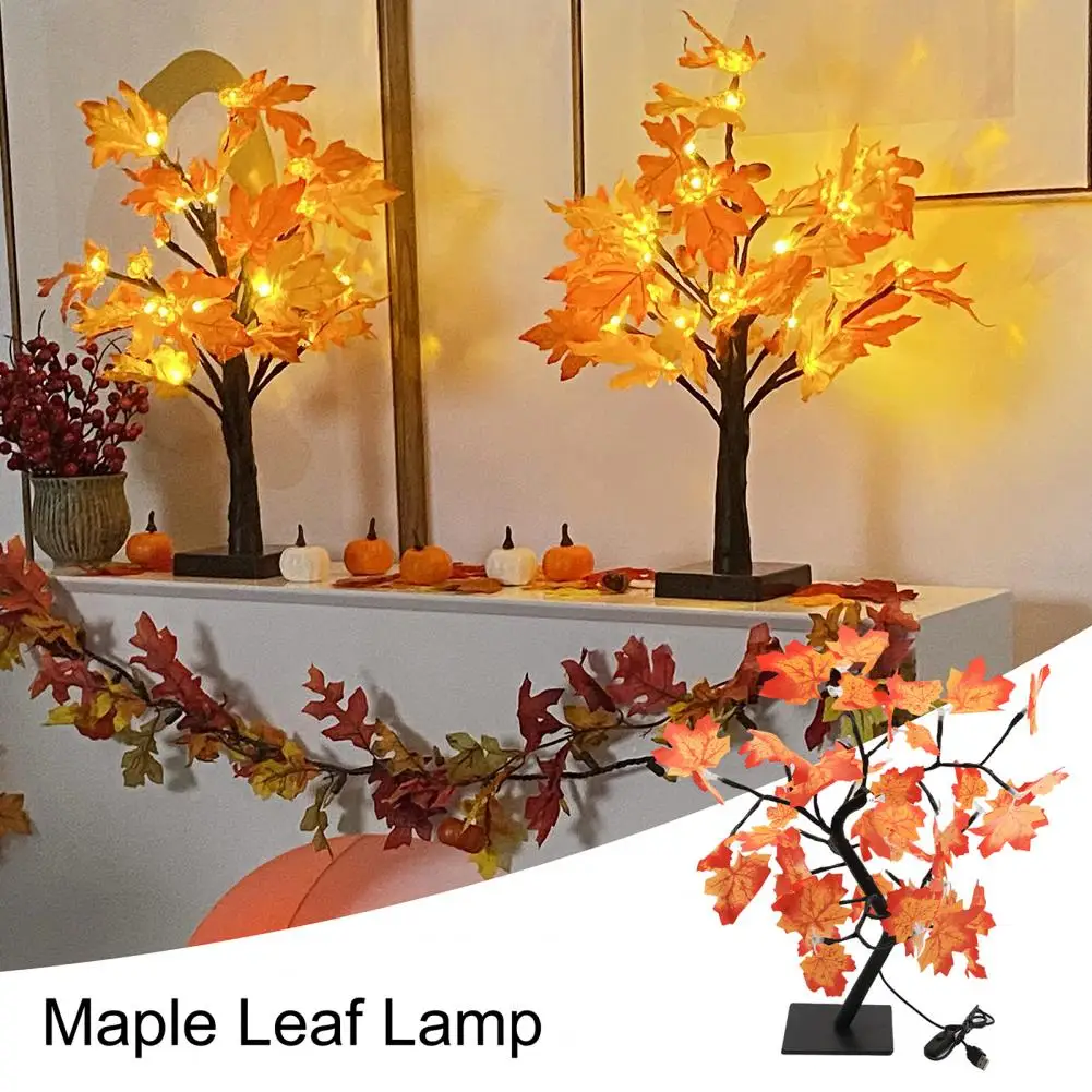 

Autumn Tree Light Usb Powered Maple Tree Light Battery Operated Led Maple Tree Lamp Realistic Fall Decor Soft Glow Artificial