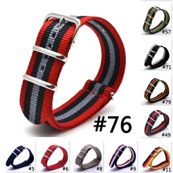 Hot New Army Military Nylon Watch 22mm Red Black Grey fabric Woven watchbands Strap Band Buckle belt 22mm Accessories