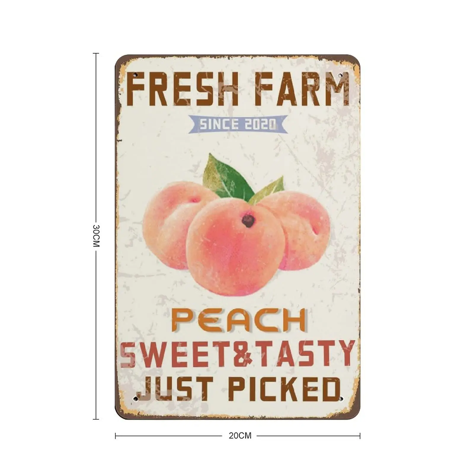 PPFINE Metal Tin Sign Fresh Farm Peach Vintage Tin Poster Metal Sign Wall Decoration Country Kitchen Home Garage Decor 12