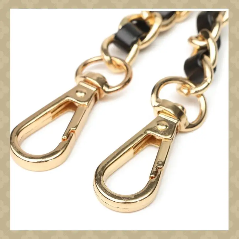 AB45 4X Chain Purse Cross-Body Handbag Shoulder Bag Strap Replacement Accessories Light Gold + Black120cm
