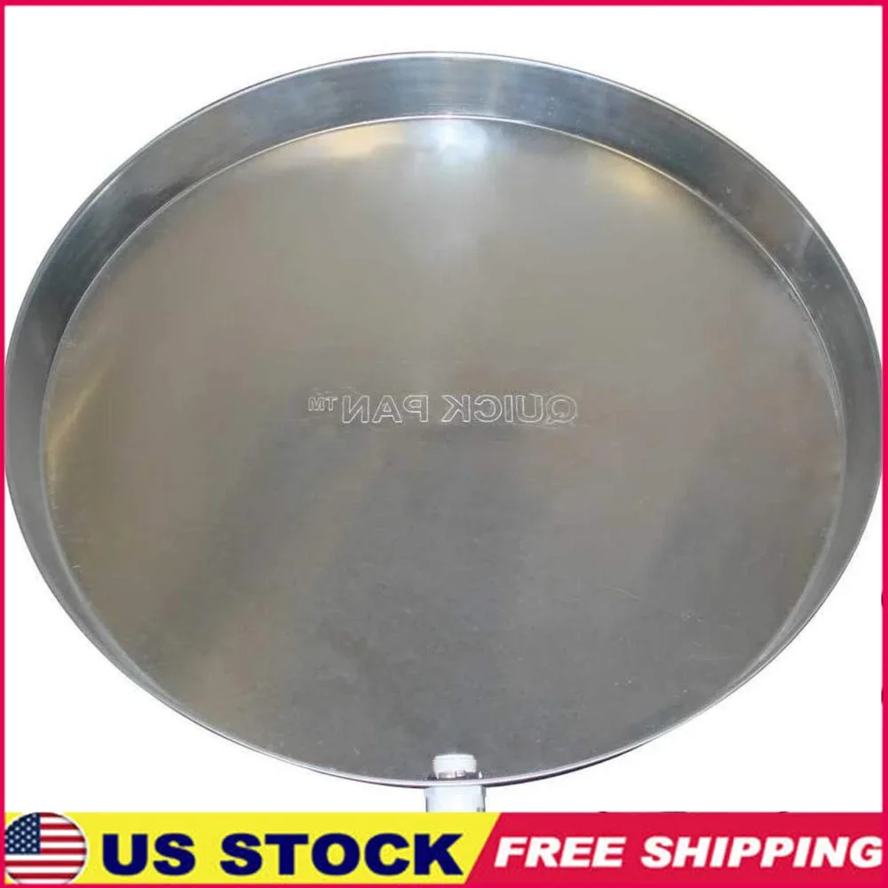 Aluminium Water Heater Pan Tray 28 Inch PVC Drain Fitting Sturdy Circular Design Overflow Prevention