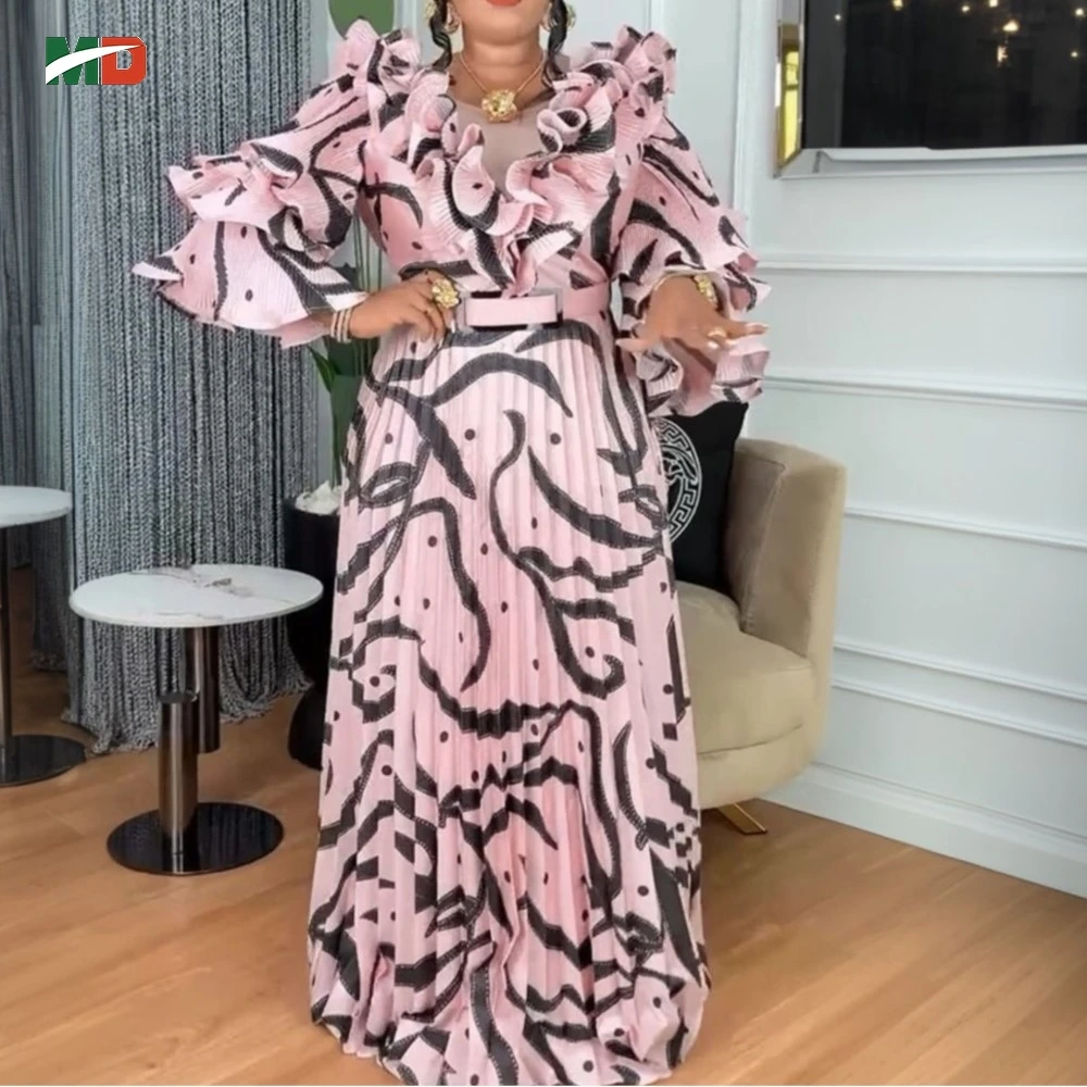 

Африканские платья MD для женщин, турецкое платье, свадебное платье больших размеров, плиссированное платье с принтом, элегантная рождественская африканская одежда