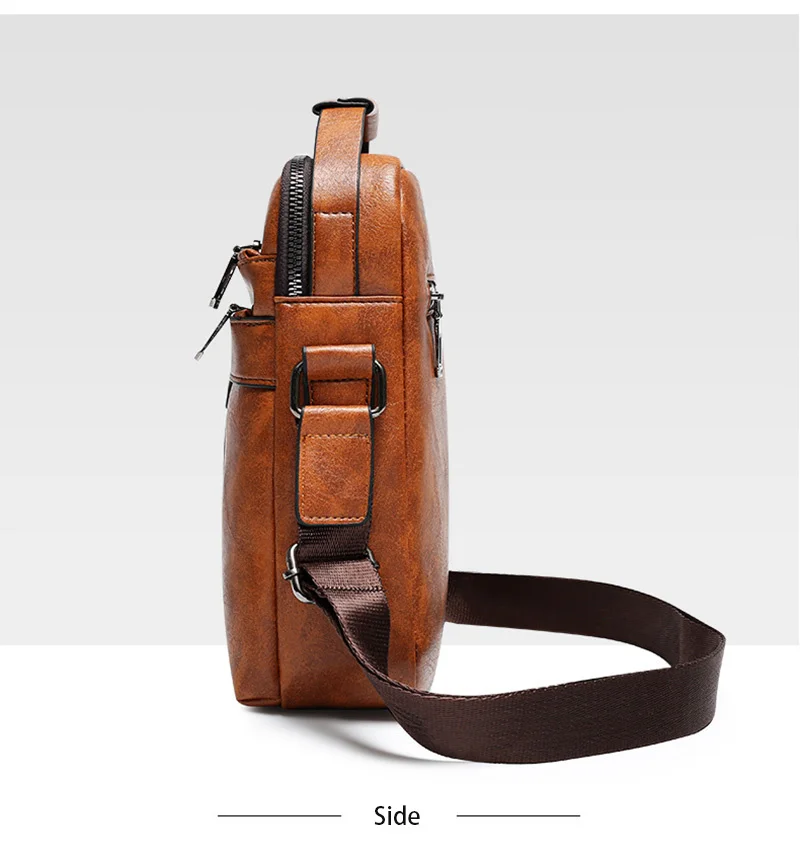 Male Shoulder Leather Bag Large Capctity Men's Handbag Travel Working Vintage Cross Body Bags For Men