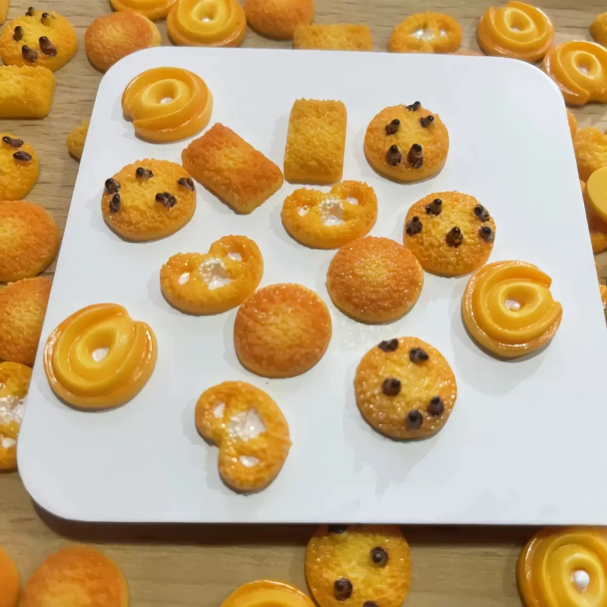 30Pcs 3D Simulated Cookies Resin Nail Art Decorations Creative Chocolate Bean Biscuits Nail Charms for DIY Hairpin Craft