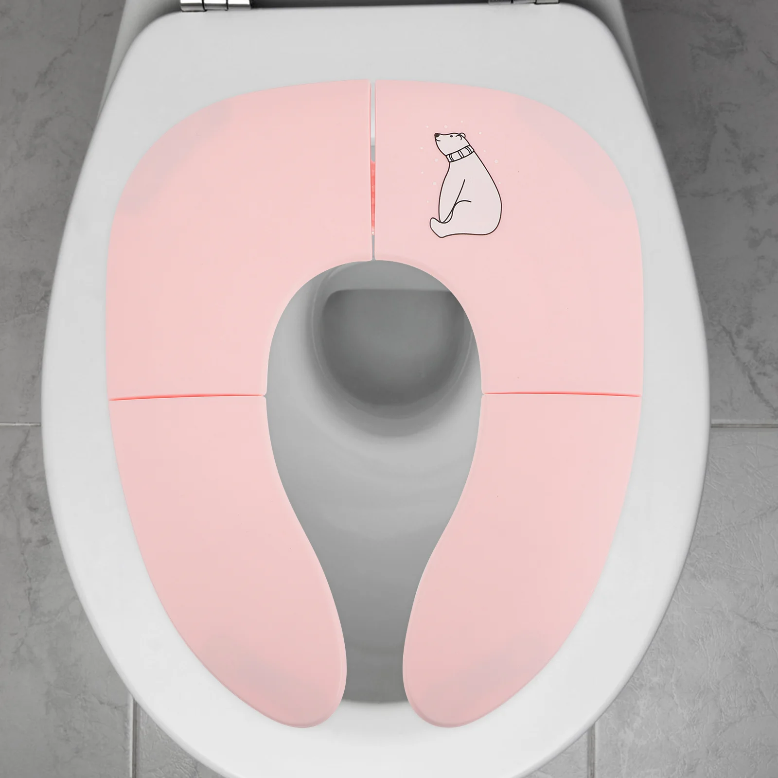 

Folding Toilet Seat for Kids Premium Portable Training Ring Bright Color Lightweight for Toddler Bathroom Travel Use