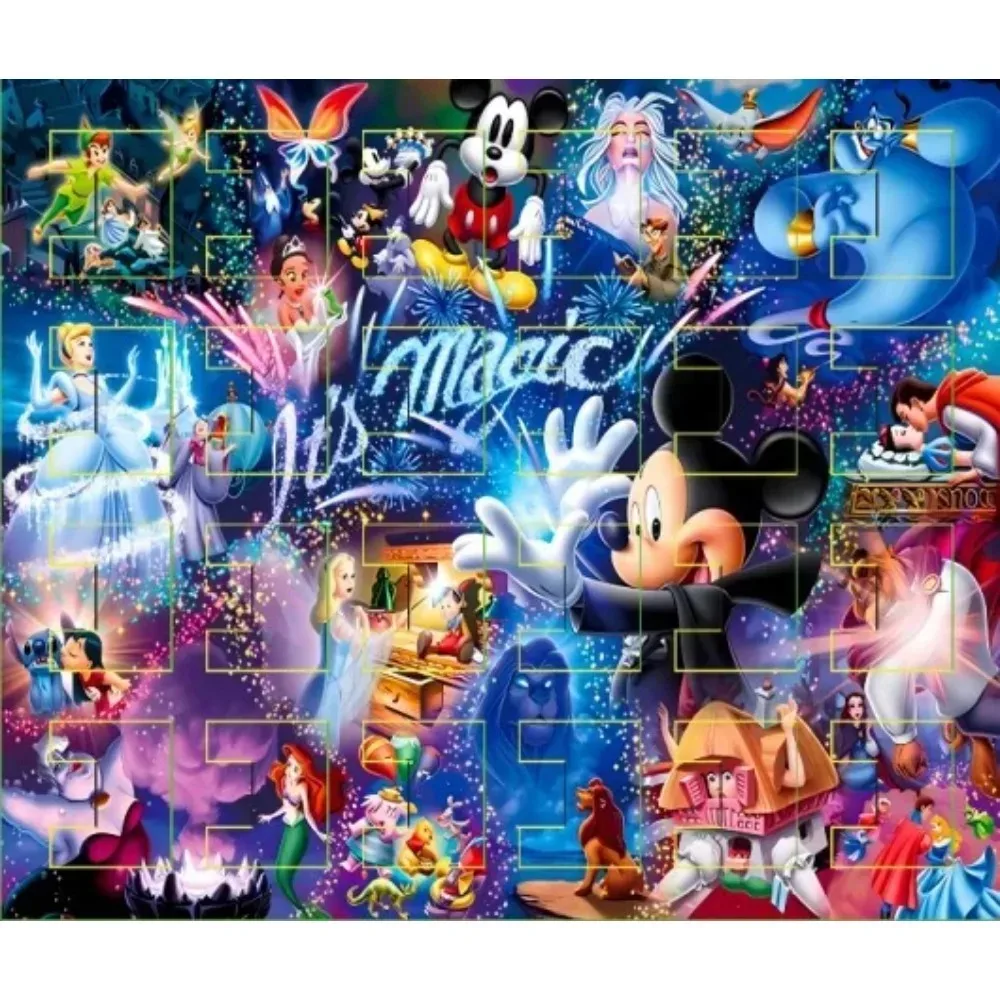 스티치 크리스마스 어드벤트 캘린더 디즈니 팔찌 24일 크리스마스 카운트다운 캘린더 목걸이 DIY 쥬얼리 만들기 키트 소녀 선물용