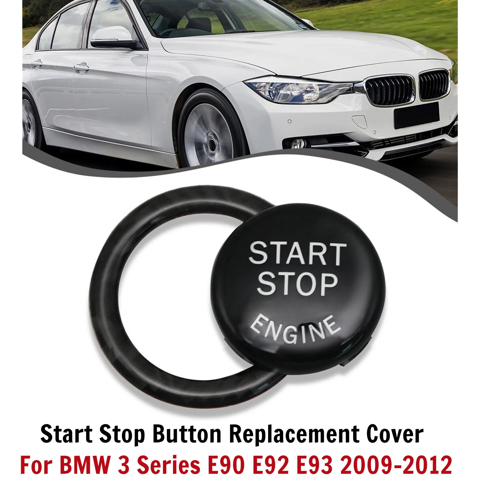 

Сменная крышка с кольцом для BMW E90 E92 E93 2009 2012 прочная и практичная простая в установке крышка кнопки старта и остановки двигателя