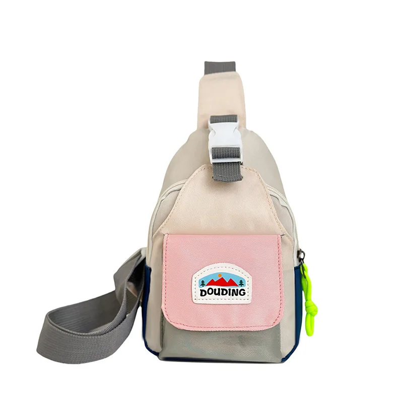 New Fashion Kids Chest Bag Unisex Cool Color Block Lightweight Mini Crossbody Phone Pouch For Travel Outing