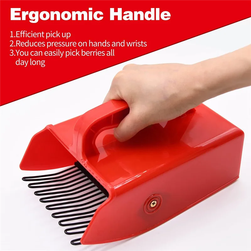 منتقي CS-Berry، أدوات التقاط التوت ومكابس مع مشط معدني ومقبض مريح لسهولة اختيار التوت، أحمر متين #2