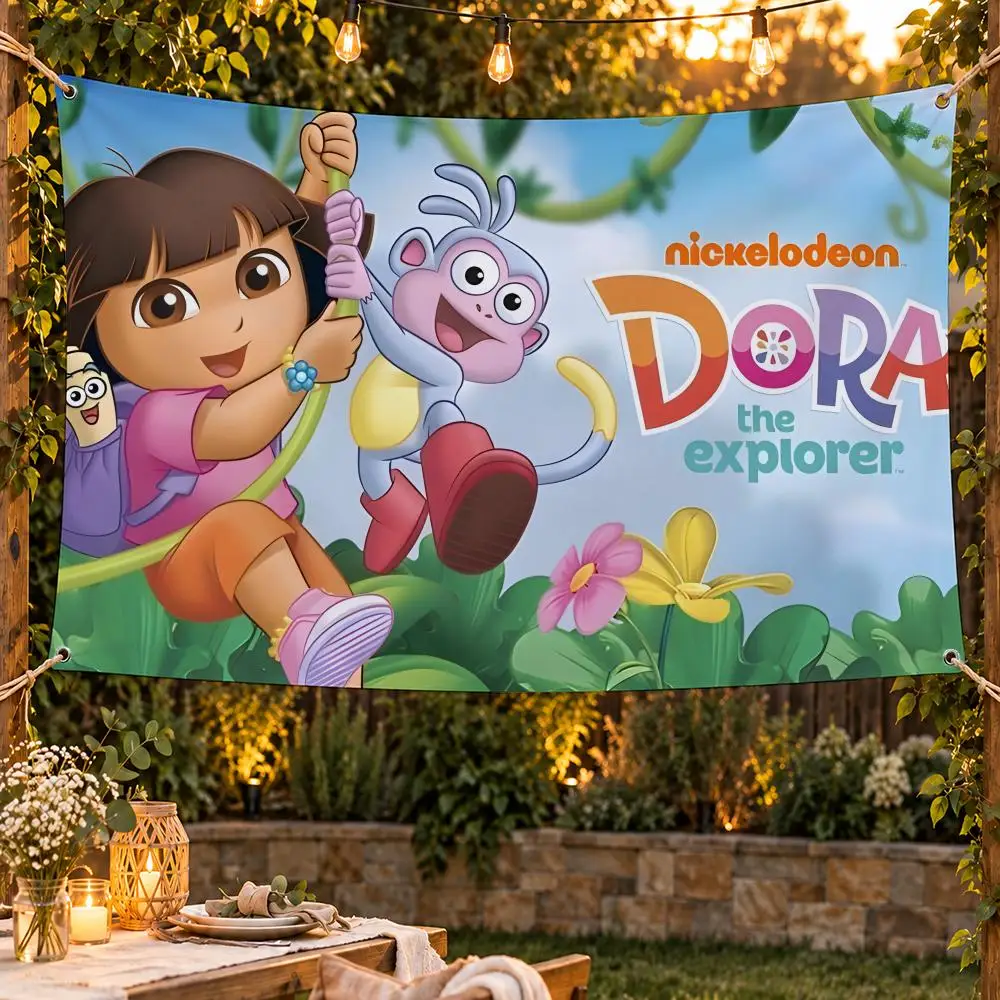 D-Dora the Cartoon E-Explor-er Flags For Garden Party Living Room Home Wall Flag Bedroom Outdoor Decor