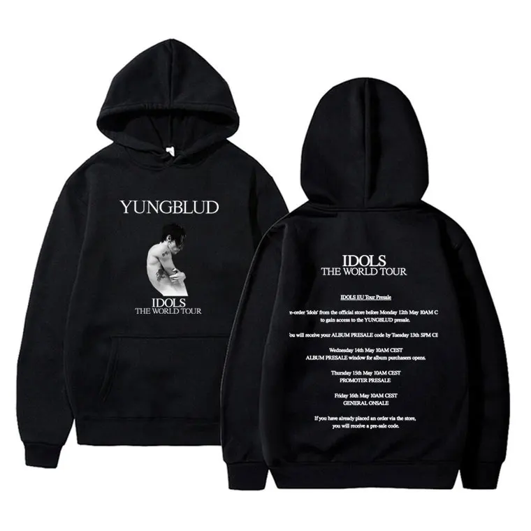 

Singer Yungblud IDOLS The World Tour 2025 Hoodie Men Women Hip Hop Fashion Pop Music Pullover Men's Casual Fleece Retro Hoodies