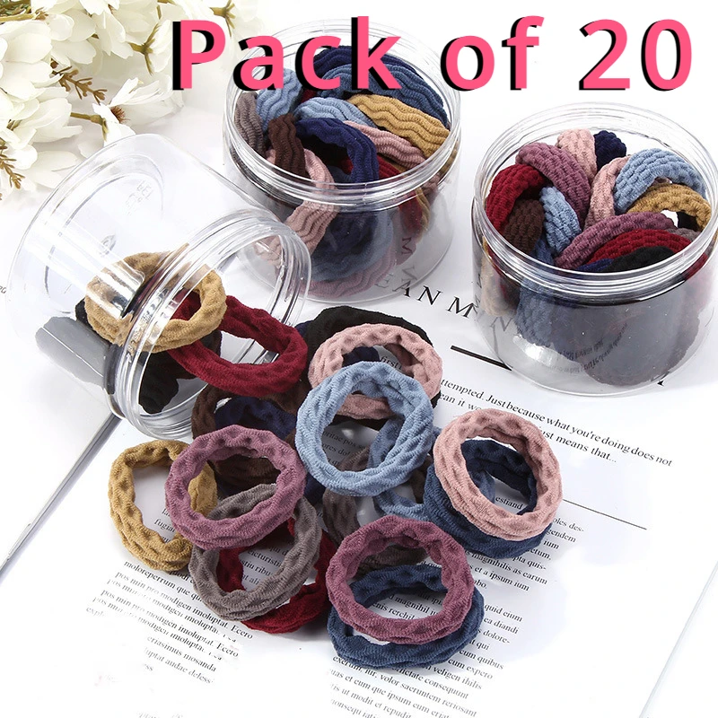 Storage Box 20 Thick High Elastic Jacquard Towel Ring Seamless Durable Hair Rope Hair Rope Rubber Band Hair Ring