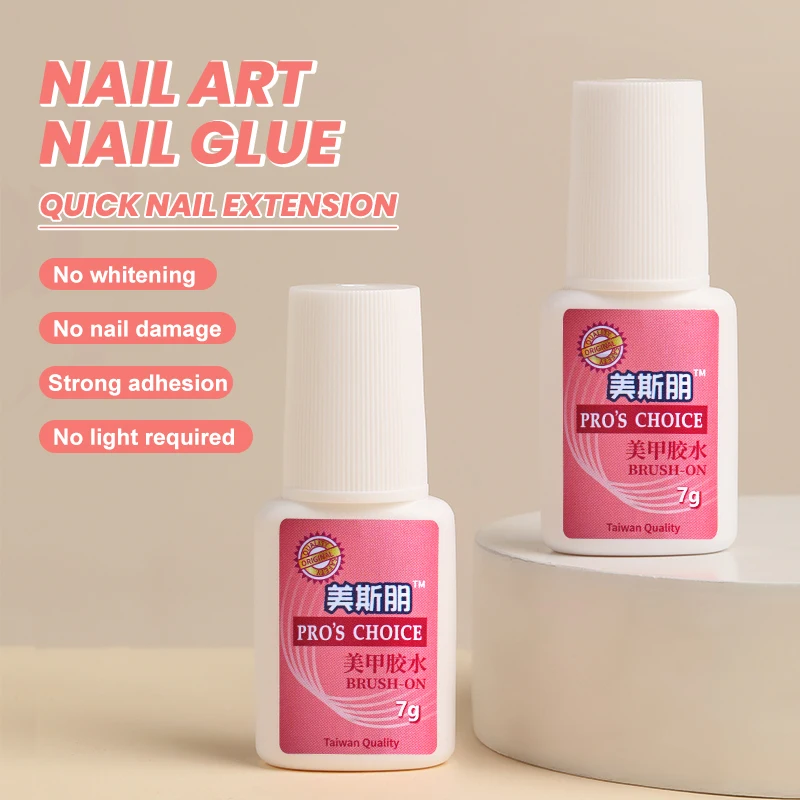 Schnell trocknender Nagelkleber, superstarker Kleber zum Aufdrücken der Nägel, keine Lampen erforderlich, vergilbungsfrei, Acrylkleber, Salon-Profi-Kleber