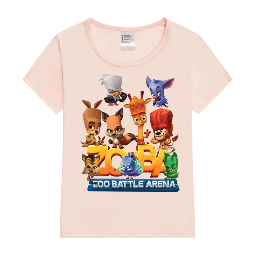 Camiseta Zooba-Battle Arena infantil, linda camiseta gráfica, tops de manga curta, camisetas de desenhos animados para meninos e meninas, Y2K, feliz, verão