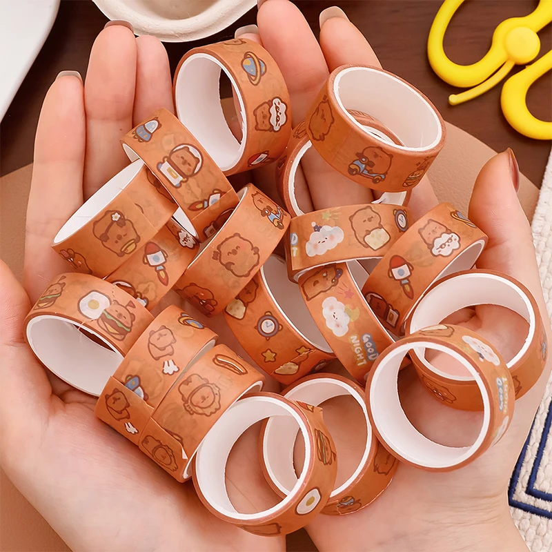 5 pçs bonito dos desenhos animados capivara washi fita mão conta fita decorativa colagem planejador diy colagem escola estacionária adesivos