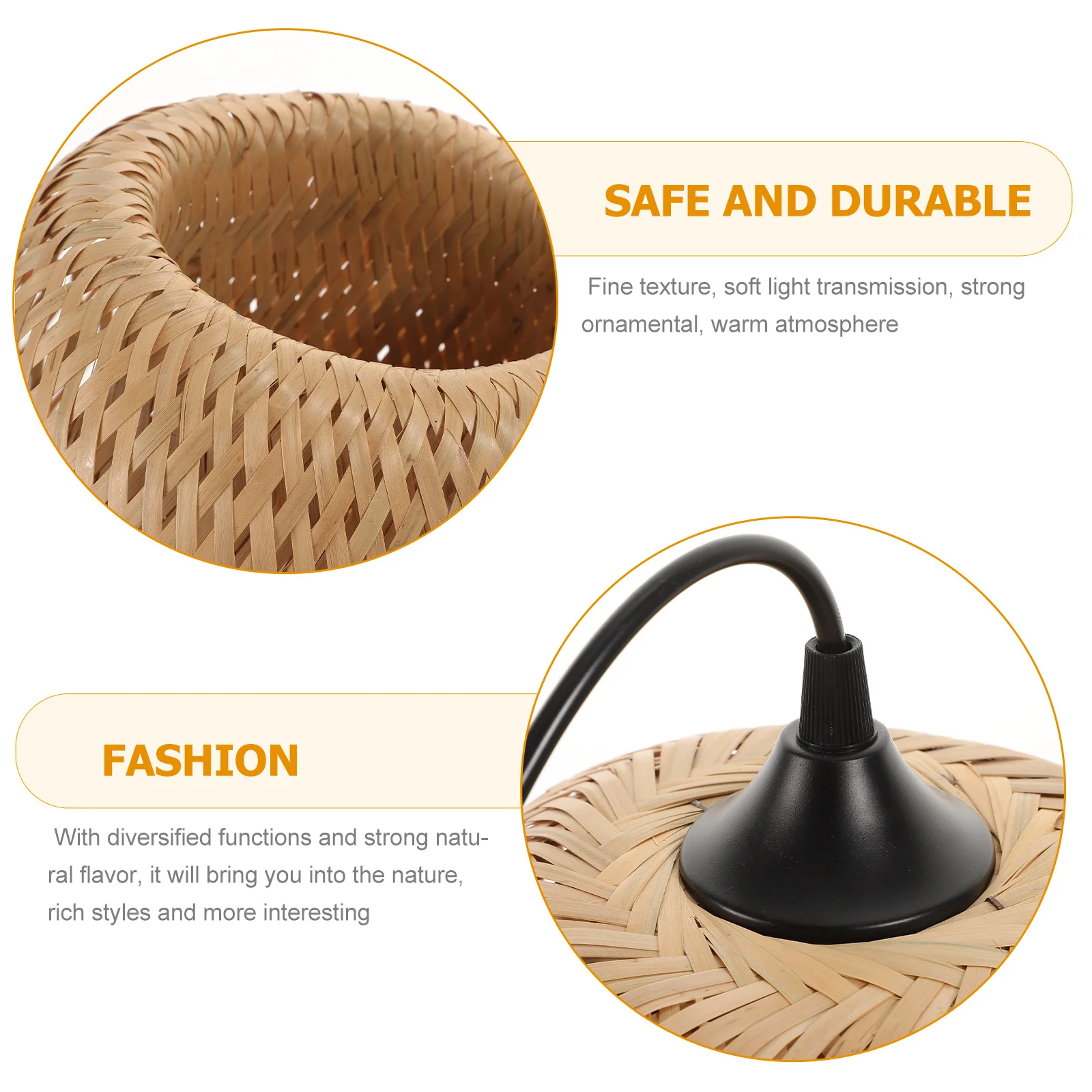 

Bamboo Woven Hanging Lamp Rustic Style Pendant Light Ceiling Lamp for Home Restaurants Coffee Shop Wedding Decor