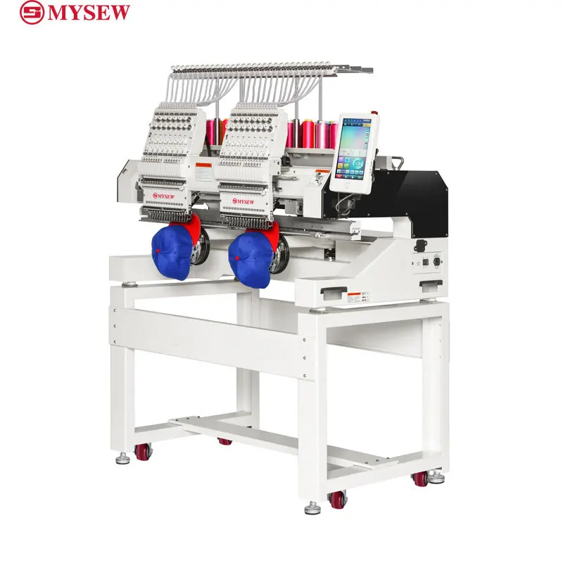 MBC-1202/1502 High Speed Automatic Double Head 15 Thread 2 Head Hat T-Shirt Computerized Industrial Embroidery Machine for Sale