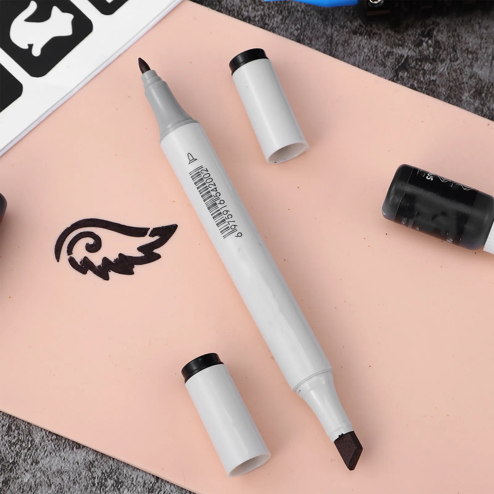 

Маркеры-ручки для татуировок и скетчбуков, черные, перманентные, для рисования и цветной надписи