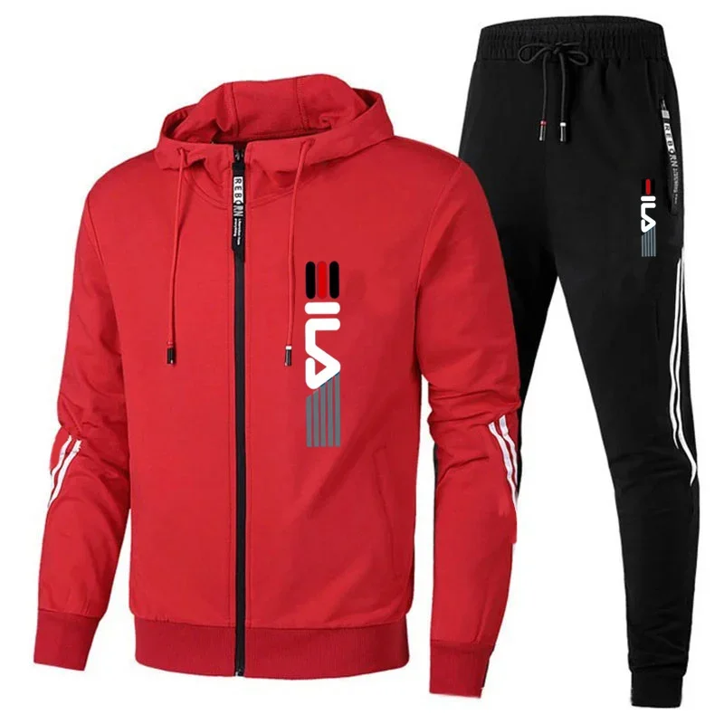 2023 New Tracksuit Men Casual Long Sleeve Hooded Mens Two Piece Hoodie+Pants Set Fashion Fitness Streetwear Autumn Men Set 3XL